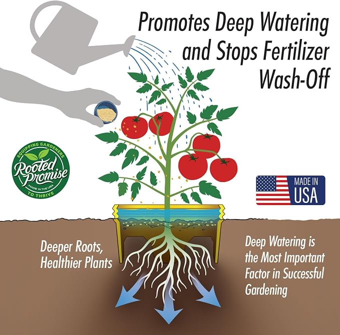 7 inch Solid Planting Grow Rings | 24 Pack Yellow | One-Piece Design for Deep Root Watering Veggies, Herbs & Flowers | Mulch & Soil Barrier | Deter Slugs and Cutworms | Heavy Duty | Made in USA
