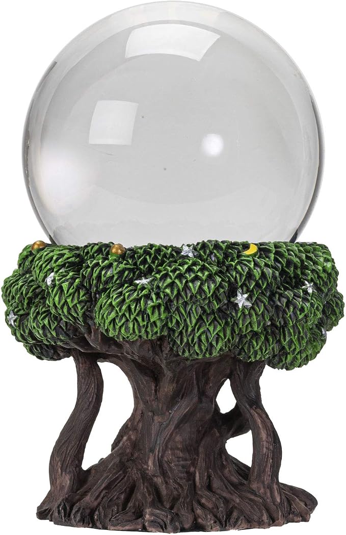 Pacific Trading Tree of Life Gazing Ball Outdoor Garden Decorations, Hand Painted Durable Mirror Globe Home Decor, 8.5 Inches