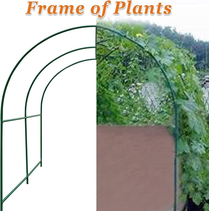 Greenhouse Replacement Frame for Outdoor Larger Hot Garden House , Support Arch Frame Climbing Plants/Flowers/Vegetables (6.5' x 7' x 7.2', Frame)