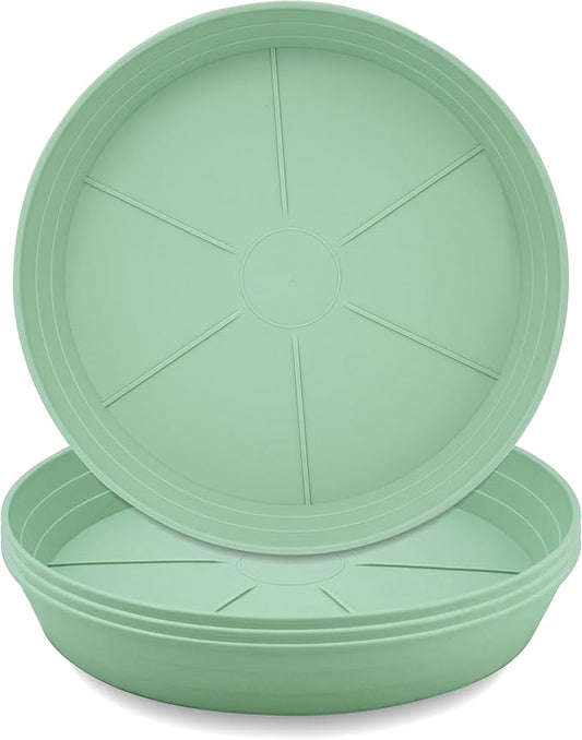 LWALRS Plant Saucer 14 Inch 4 Pack 6 8 10 12 14 16 18 20 25, Plastic Plant Trays for Pots，Extra-Deep Plant Water Dray Tray, Bird Bath Bowl, Heavy Flower Plant Saucers Indoors and Outdoor No Holes