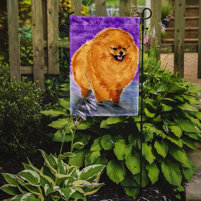 Caroline's Treasures SS8681GF Pomeranian Garden Flag Mailbox Flag Decorative Yard Flag Banner Outside Patio Artwork Yard Flower Beds, Garden Size, Multicolor
