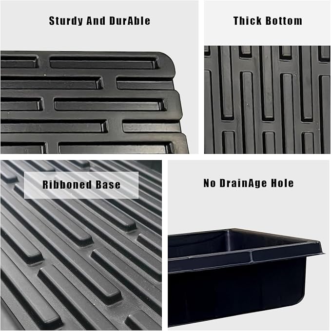 RooTrimmer 20 Pack 1020 Trays, No Drain Holes, 20" x 10", Extra Thick Heavy Duty Seed Starting Trays -Reusable Propagation Flats for Microgreens, Seedlings, Plant Germination, Fodder and Transplant