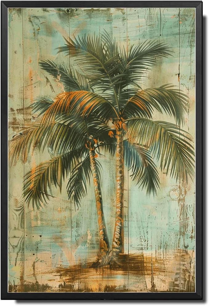 Metal Sign Tin Sign Vintage Rustic Elegance Areca Palm Tin Sign for Vintage and Rustic Interiors Shabby Chic Decor and Corros Toilet Decor Tin Sign for Restaurant 12×16 Inches with Metal Frame