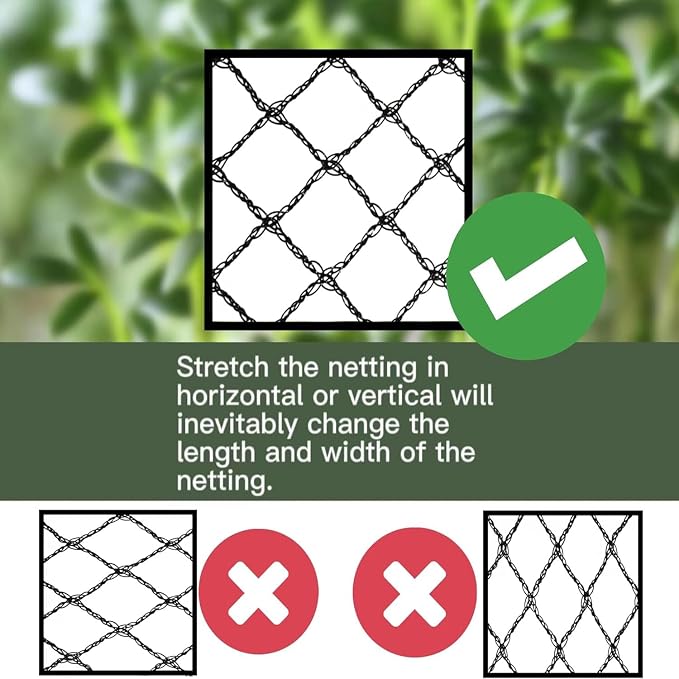 25x100 FT Bird Netting for Chicken Coop, 1 Inch Mesh, Strong Woven, UV Resistant, Reusable, Protects Garden Plants, Fruit Trees, Vegetables, Against Deer, Rabbits, Squirrels, Small Animals