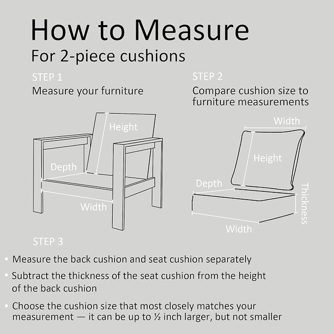 24"x27.5" Outdoor Deep Seat Patio Cushions Set of 2, Deep Seat Bottom Resilient Foam Filling Water-Resistant Stain-Resistant UV Resistant Weather Resistant with YKK Zippers, Almond