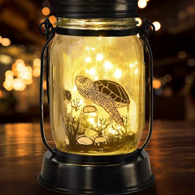 kyoryuger Sea Turtle Gifts for Women/Men Turtle Lovers Solar Lantern Mom Birthday, Mothers Day, Solar Garden Decoration Outside for Yard, Patio,Backyard,Porch