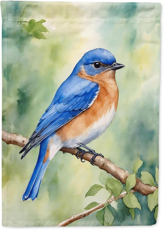 Caroline's Treasures New York Eastern Bluebird House Flag Large Porch Sleeve Pole Decorative Outside Yard Banner Artwork Wall Hanging, Polyester, House Size, Multicolor