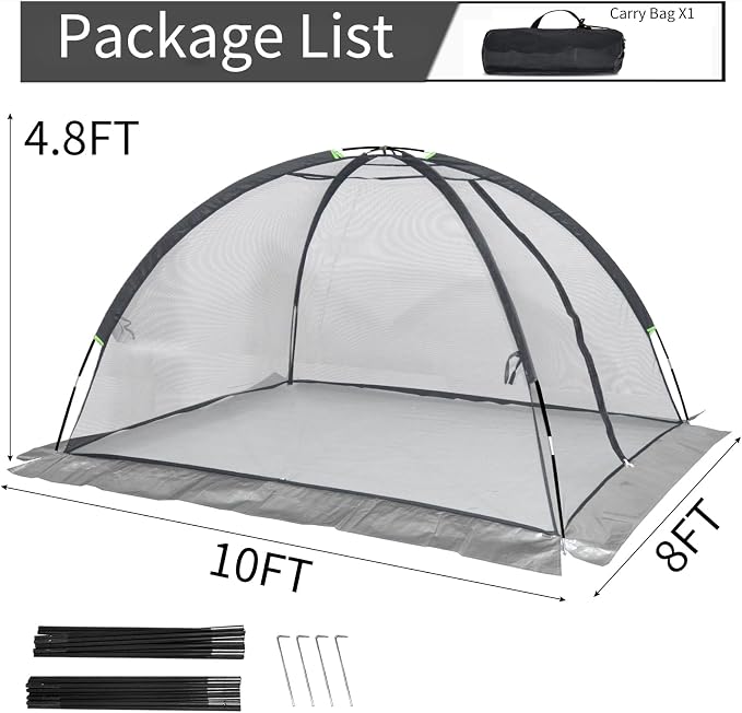 Pond Cover Net - Heavy Duty Nylon Dome Mesh with Zippers - 10X8FT Protector for Garden Pond Koi Fish and Plants - Birds & Leaves Animals Barrier