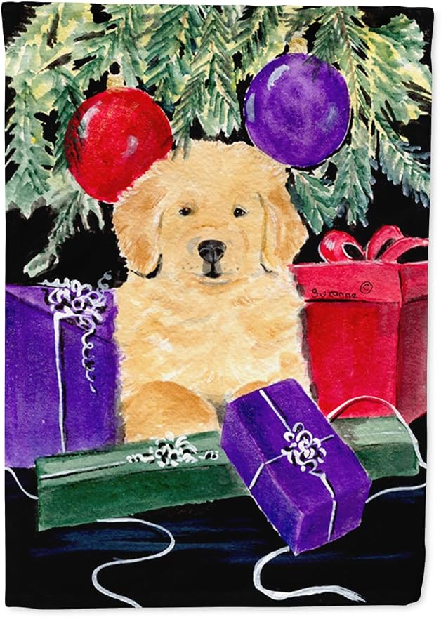 Caroline's Treasures SS8581GF Golden Retriever Garden Flag Mailbox Flag Decorative Yard Flag Banner Outside Patio Artwork Yard Flower Beds, Garden Size, Multicolor