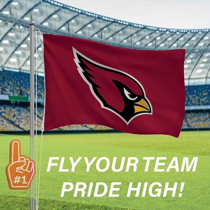 NFL Arizona Cardinals 3 x 5 Outdoor Durable House Flag with Grommets | Sport Team Flag & Banner | Indoor Wall Decor Flag for Room | Works with Flag Poles for Outside House