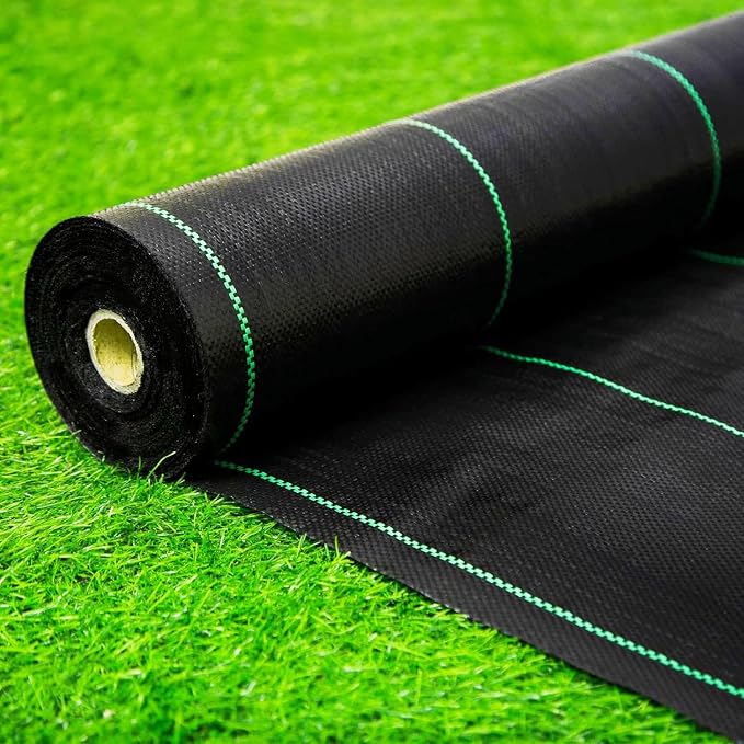 EXTRAEASY Garden Weed Barrier Landscape Fabric,Weed Block Fabric Heavy Duty 3.2OZ,Woven Mulch for Landscaping Ground Cover Weed Control Fabric, Black Garden Bed Liner (4ft x 250ft)