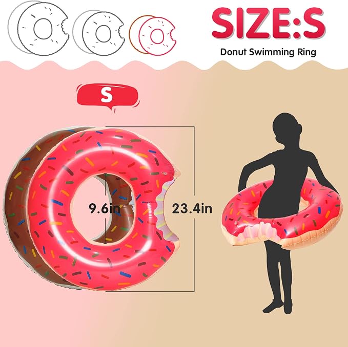 DMAR Donut Pool Float - Donut Tube & Ring for Beach & Pool