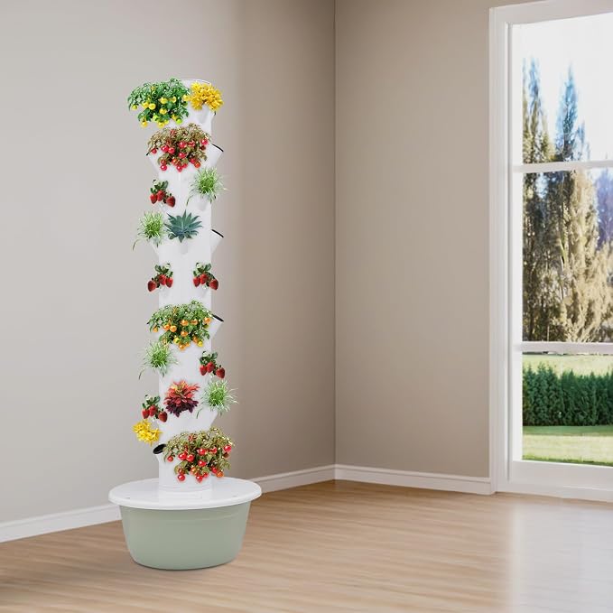 36 Pods Hydroponics Growing System kit, 9-Layer Vertical Hydroponic Tower with Pump & Timer Indoor Gardening System for Vegetables Fruits Herb