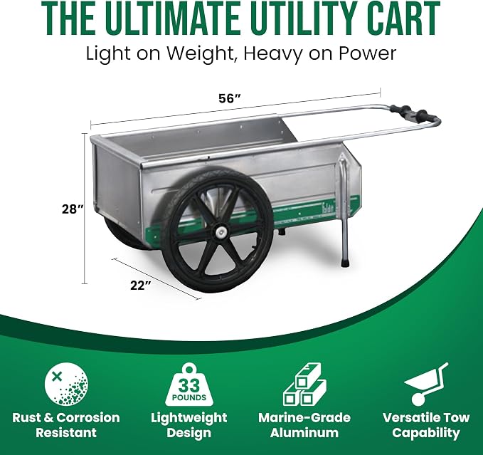 Tipke Manufacturing Company Foldit Do It All Portable Rust Corrosion Resisting Aluminum Folding Utility Cart with 300 Pound Capacity, Silver