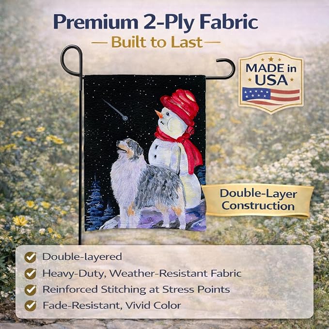Caroline's Treasures SS8574GF Australian Shepherd Garden Flag Mailbox Flag Decorative Yard Flag Banner Outside Patio Artwork Yard Flower Beds, Garden Size, Multicolor