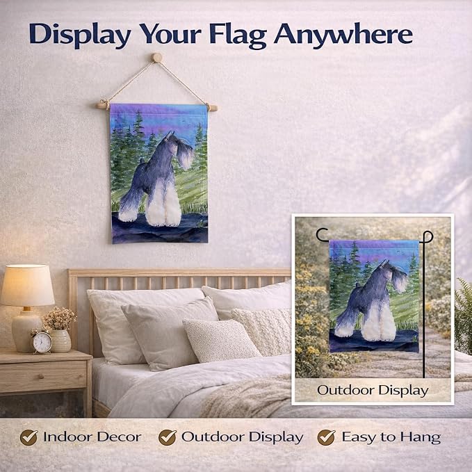 Caroline's Treasures SS1061GF Schnauzer Garden Flag Mailbox Flag Decorative Yard Flag Banner Outside Patio Artwork Yard Flower Beds, Garden Size, Multicolor