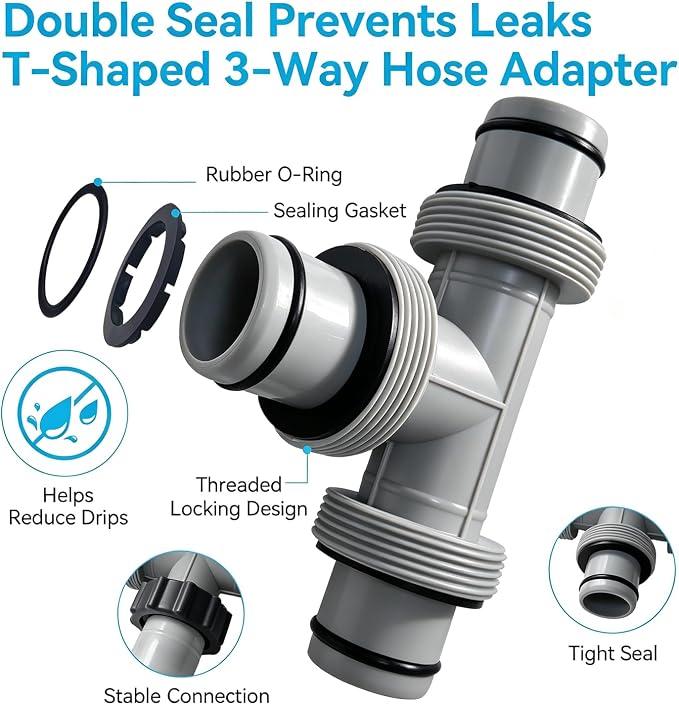 Pool Hose Connector, 1.5“ to 1.5 ”Pool Hose Adapter,for Pool Filter Pumps and Above Ground Swimming Pool Drain Adapter