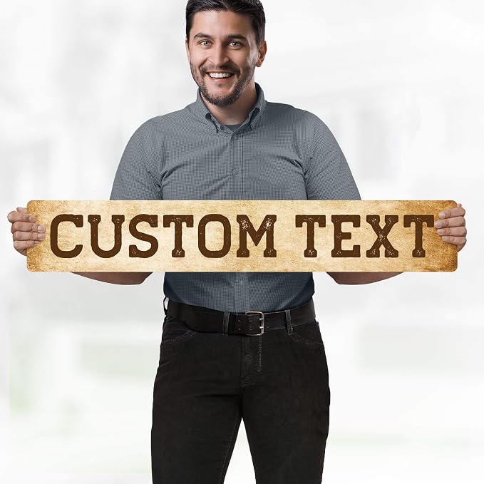 Custom Sign, Custom Street Sign, 11 Font Colors, 13 Font Styles, 4 Hole Options, 22 Sizes, 6x36 Inches, Rust Free DiBound, Fade Resistant, Made in USA by My Sign Center (Vintage)