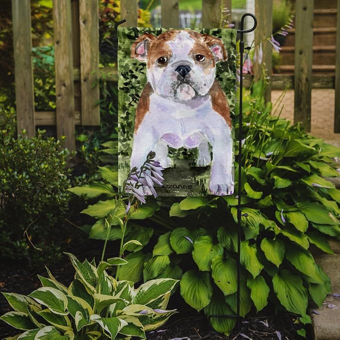 Caroline's Treasures SS8735GF English Bulldog Garden Flag Mailbox Flag Decorative Yard Flag Banner Outside Patio Artwork Yard Flower Beds, Garden Size, Multicolor