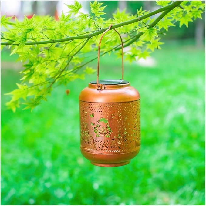 Frog Solar Lanterns Outdoor Waterproof Hanging Solar Lights Frog Gifts for Women Men Mom Metal Decorative LED Outdoor Lanterns for Patio, Lawn, Landscape, Garden Decor, Yard Decorations
