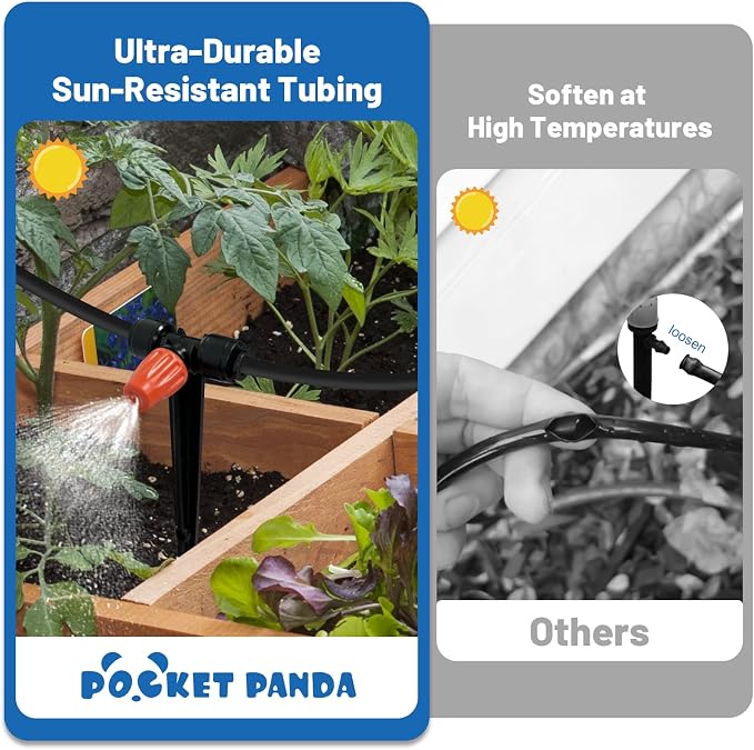 Mist Drip Irrigation System for Garden Watering 60FT, Quick-Connect Micro Misting kit for Greenhouse,Plant,Raised Bed,Vegetable,Flower. Hanging or Inground Misters Sprinkler,Sistema De Riego Por Goteo
