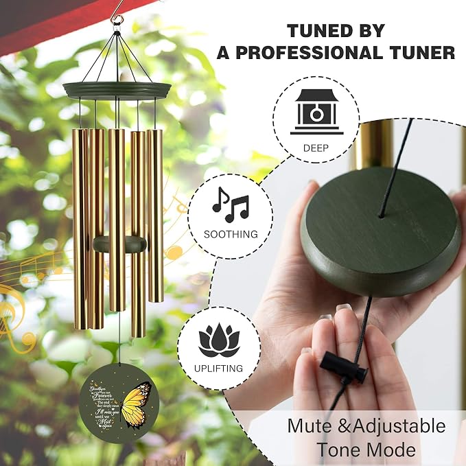 ASTARIN Sympathy Wind Chimes for Loss of Loved Ones Dad Mom, Memorial Wind Chimes Customizable, in Memory of Mother/Father, Remembrance Gifts(Produced in Texas)