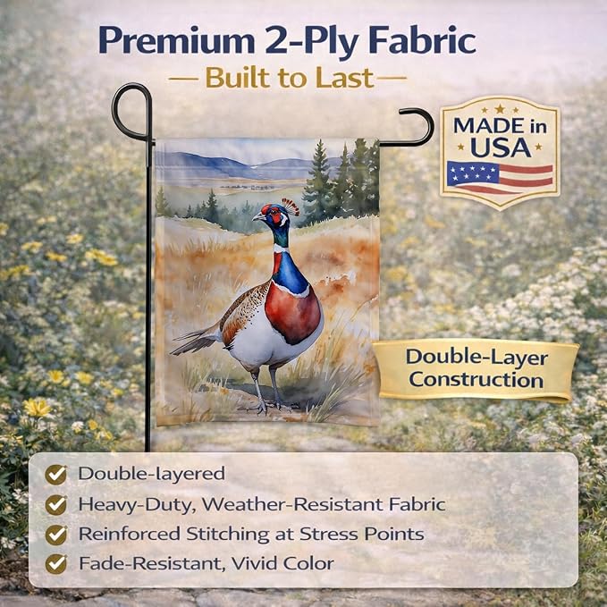 Caroline's Treasures South Dakota Ringnecked Pheasant Garden Flag Mailbox Flag Decorative Yard Flag Banner Outside Patio Artwork Yard Flower Beds, Garden Size, Multicolor