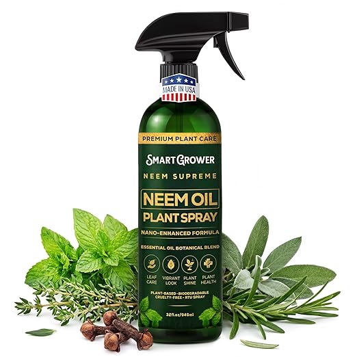 Neem Oil Spray for Plants Botanical Blend – Plant Wash with Natural Essential Oils, Simple Ready-to-Use Plant Spray for Gardens, Houseplants, Indoor & Outdoor Plants – 32 oz