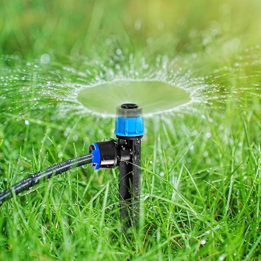 40PCS 1/4 inch Tubing Drip Irrigation Emitters Sprayer,360 Degree Drip Emitter Sprayer with Stake, Irrigation Dripper Sprinklers for Drip Irrigation System Parts & Connectors