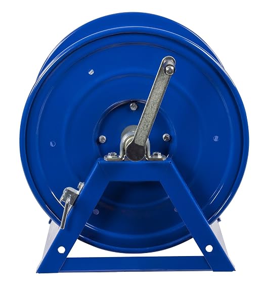Coxreels 1125-5-100 Hand Crank Steel Hose Reel, 1125 Series – ¾" x 100', 3,000 PSI - Heavy Duty All Welded Steel A Frame - Adjustable Tension Break – Made in The USA, Blue