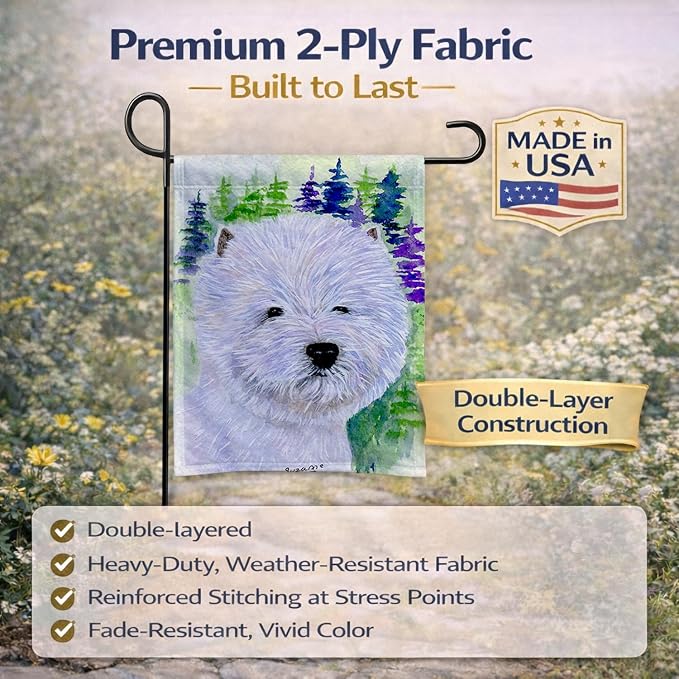 Caroline's Treasures SS8002GF Westie Garden Flag Mailbox Flag Decorative Yard Flag Banner Outside Patio Artwork Yard Flower Beds, Garden Size, Multicolor