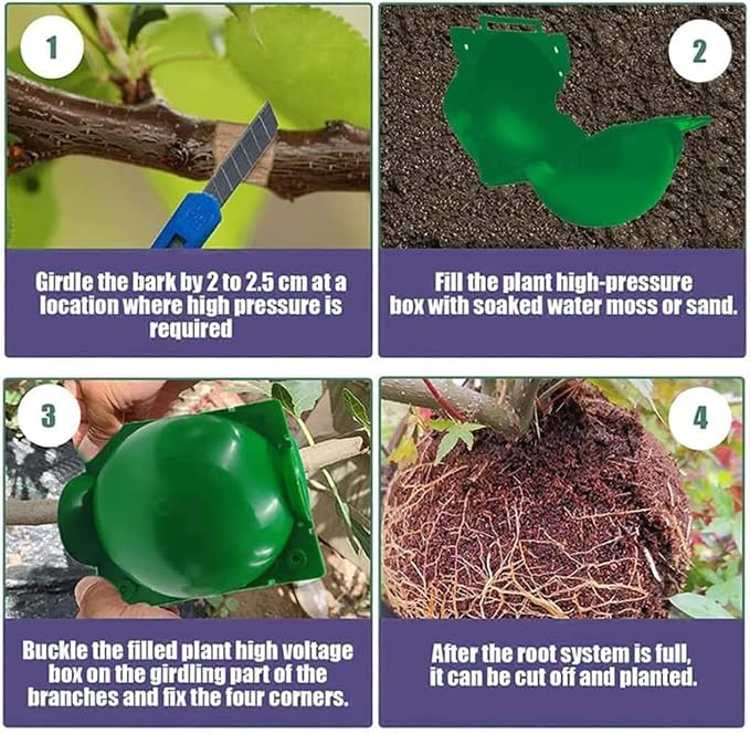 9PCS Propagation Stations Air Layering Pods, Reusable Rapid Root Plugs Air Layering Propagation Kit Grafting Tool Take Root Box Plant Propagation Ball Root Starter Grafting Kit