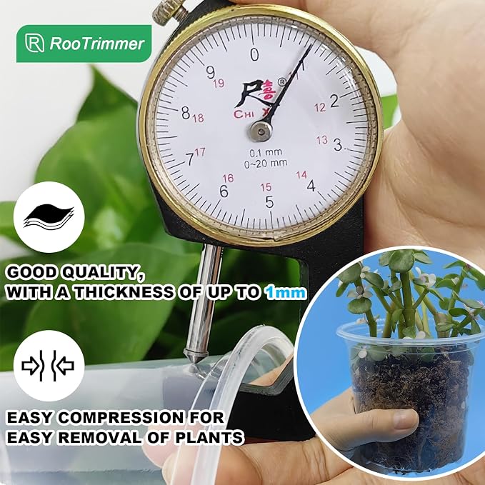 RooTrimmer Transparent Nursery Pots 3.5Inch with Humidity Domes for Seeds Starting, Clear Plastic Plant Pots with Drainage Holes (3.54Inch, 40Pcs,Clear Pots with Lids)