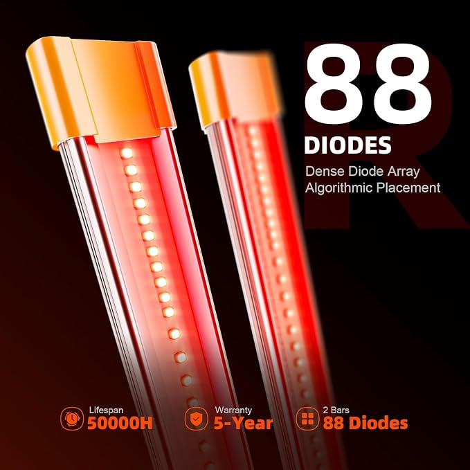 Spider Farmer SUPP-R30 Red LED Grow Light Bars 23.6" Long, 660nm Deep Red Supplemental Light for Indoor, Grow Tents