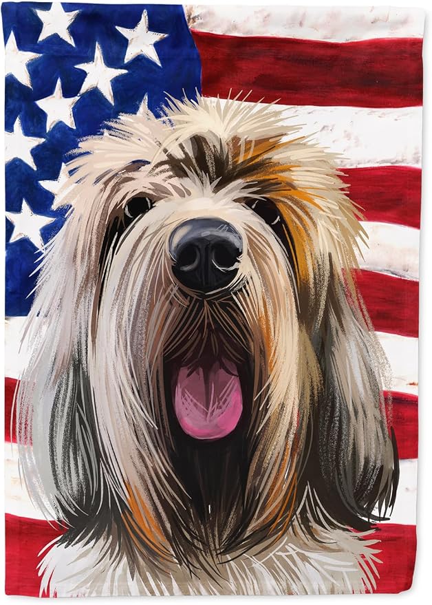Caroline's Treasures CK6545GF Grand Griffon Vendeen Dog American Flag Garden Flag Mailbox Flag Decorative Yard Flag Banner Outside Patio Artwork Yard Flower Beds, Garden Size, Multicolor