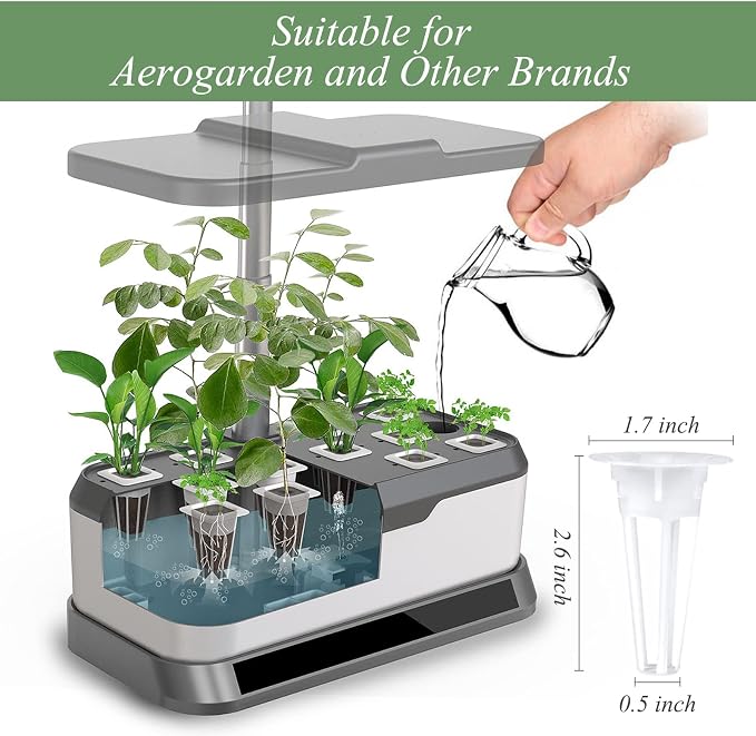 Tigvio 126 Piece Hydroponic Pods Kit: Grow Anything with 30 Grow Sponges, 30 Baskets, 30 Domes, 30 Labels, 4 A&B Plant Food, 1 Tweezer - Compatible with All Hydroponics Brands
