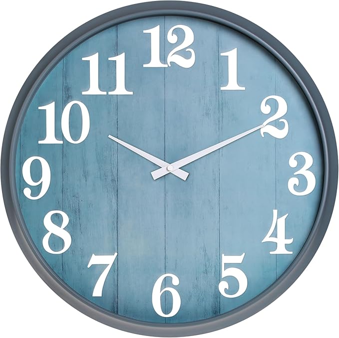 UMEXUS 18 Inch Large Outdoor Wall Clock, Waterproof Indoor Outdoor Decorative Clock with Upgraded D365 Silent Quartz Movement, Battery Operated for Patio, Garden, Pool, Farmhouse & Living Room