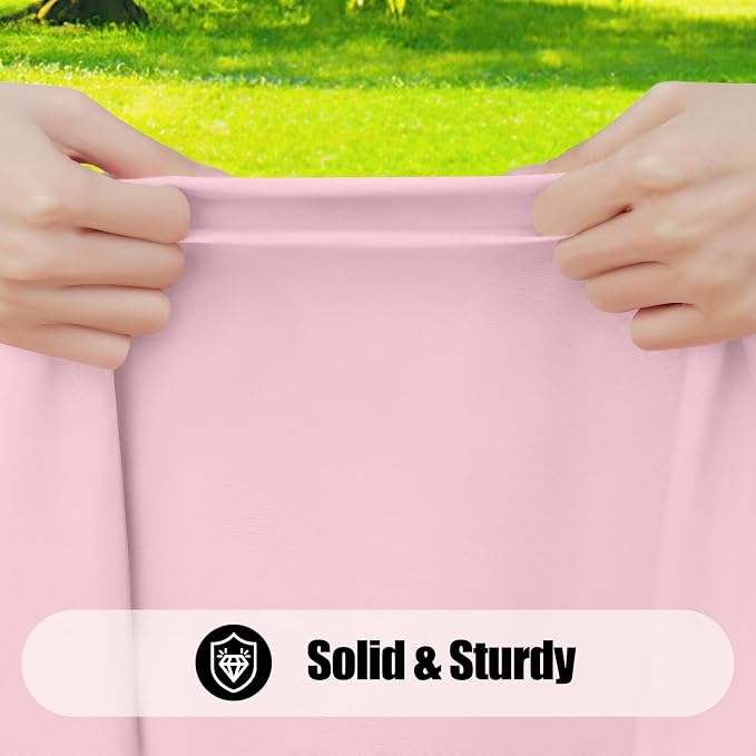 Smiry 6 Pack Rectangle Picnic Table Cloth, Waterproof Elastic Fitted Tablecloths, Washable Polyester Rectangular Patio Table Cover for Camping, Indoor and Outdoor (Pink, 30"x96")