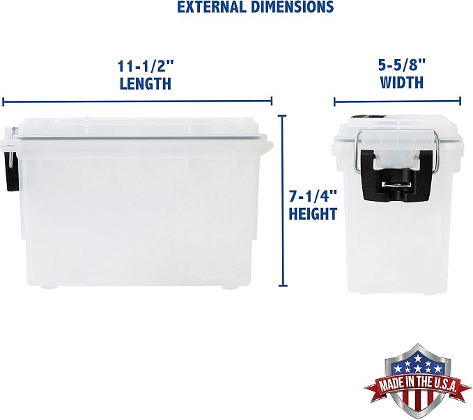 Sheffield Ammo Box Made in USA, Stackable Lockable Ammo Storage Box, Frost | Lockable Storage Box, Water and Dust Resistant Dry Box, Secures Hunting Gear, Gun Accessories, Supplies, and Bullets