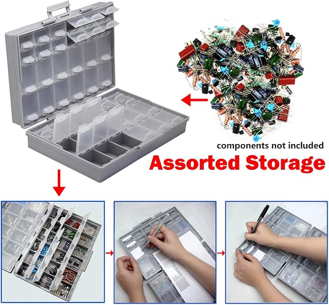 2 AideTek BOXALL48 lids Empty Enclosure SMD SMT Organizer Surface Mount Organizer lid 1206 0805 0603 0402