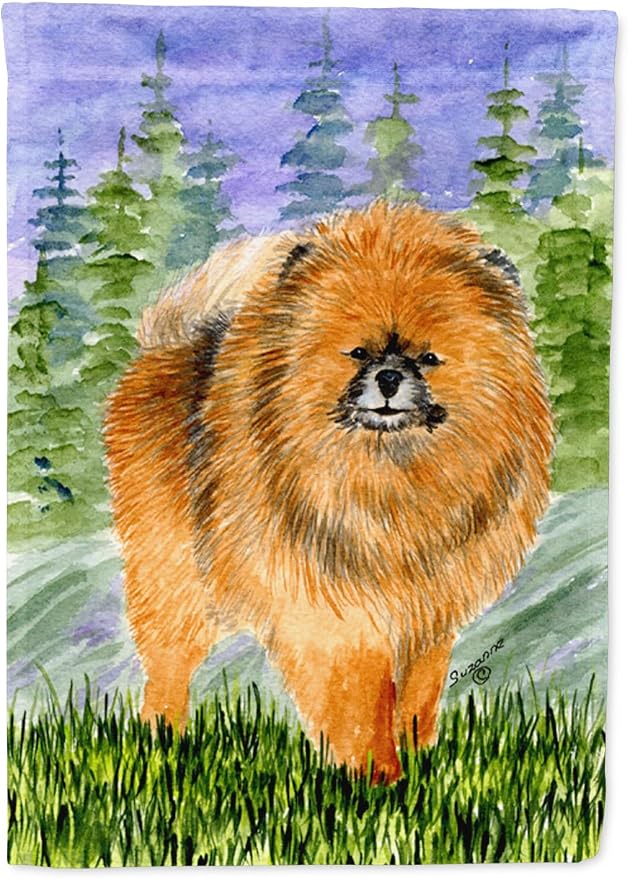 Caroline's Treasures SS8459GF Pomeranian Garden Flag Mailbox Flag Decorative Yard Flag Banner Outside Patio Artwork Yard Flower Beds, Garden Size, Multicolor