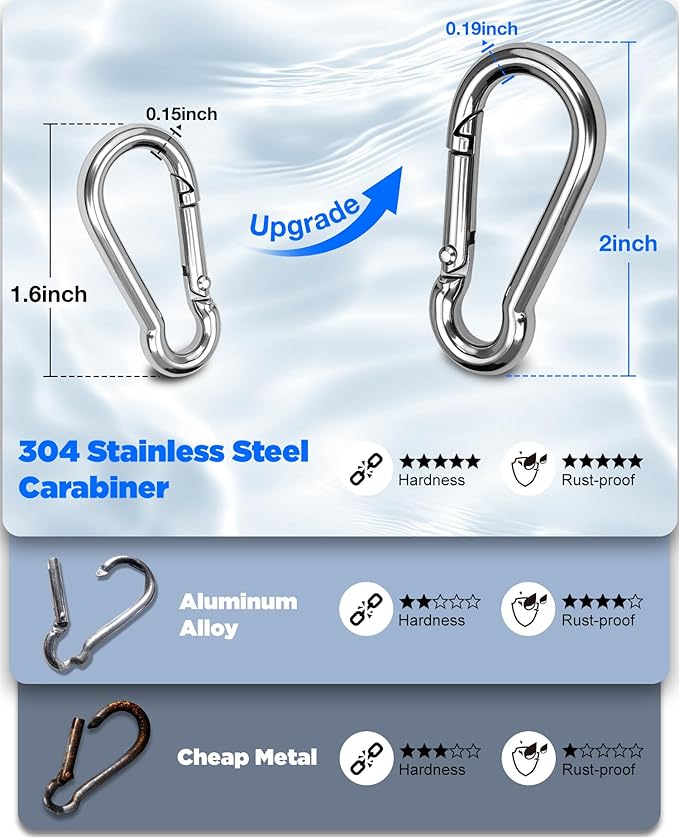 6FT Carbon Fiber Flag Pole for Outside House – Silver Porch Flagpole, 1 Inch Diameter, Rustproof, 360° Rotating Flag Rings & Stainless Steel Carabiners Included, for All Weather (2, silver 6ft)