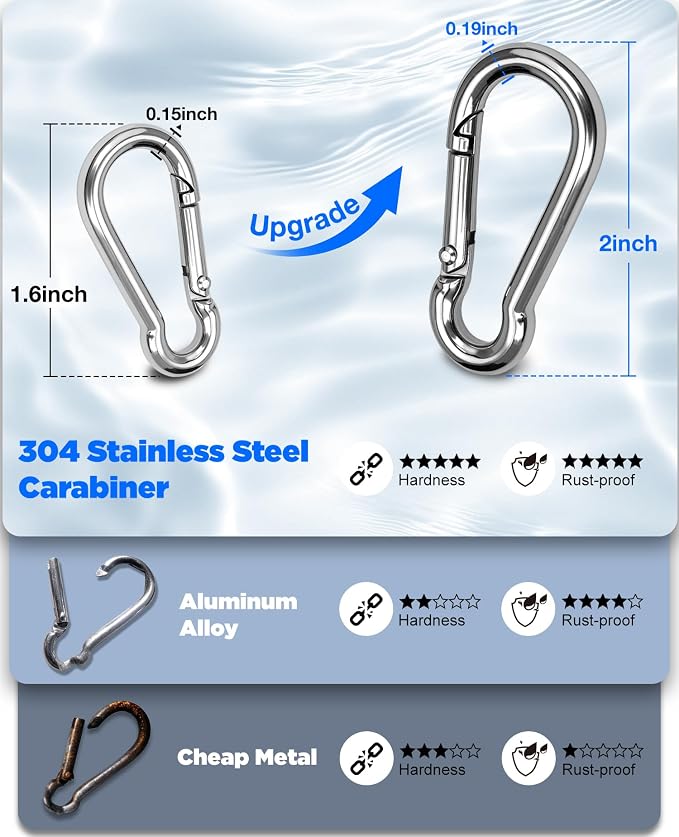 6FT Carbon Fiber Flag Pole for Outside House – Silver Porch Flagpole, 1 Inch Diameter, Rustproof, 360° Rotating Flag Rings & Stainless Steel Carabiners Included, for All Weather