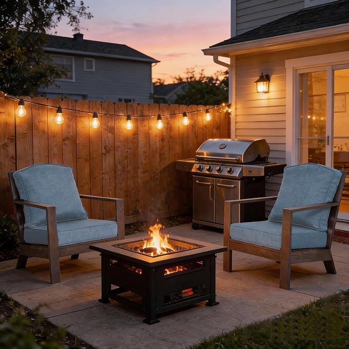 Sunbrella Outdoor Patio Chair Cushions Set, 20"x21.5" Outdoor Deep Seat Patio Cushions Set of 1, Water-Resistant UV Resistant Weather Resistant with YKK Zippers,Sunbrella Spectrum Denim