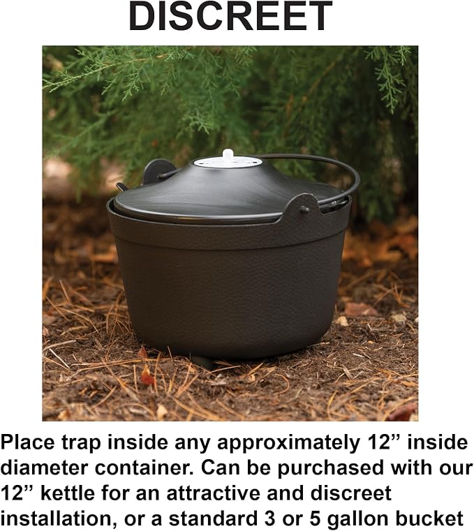 STUCK Pro AGO Mosquito Trap + Decorative Bucket, Naturally Attract & Capture Container-Breeding Mosquitoes, Pet & Kid Safe, Just Add Water & Attractant & Place on the Included Vessel