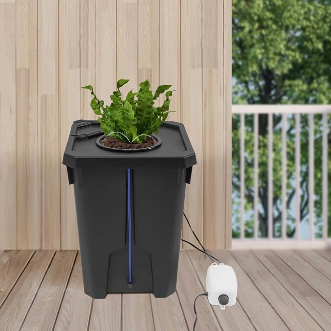 Hydroponics Grow System with Top Drip Kit, 7.13 Gal Hydroponics Growing System Kit, with Air Pump, Clay Pebbles, Culture Bucket System, Recirculating Drip Garden System (1)