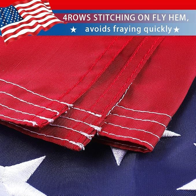 American Flag 2x3 ft Outdoor,US Outside 2x3,Heavy Duty Durable Nylon Outdoors Flags,Embroidered Stars,Sewn Stripes,Brass Grommets,Perfect for Indoor/Outdoor Use US USA Flags.（60cmx90cm）