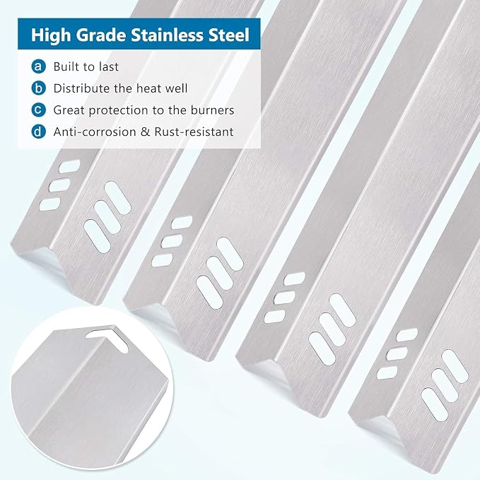 Criditpid Grill Replacement Parts for Dyna Glo 6 Burner DGB610SSP DGF600SSP DGF493BNP DGF510SBP DGH483CRP DGF493PNP, 15 inch Grill Heat Plates Shield for Outdoor Gourmet Grill Parts GR2205723-OG-00.