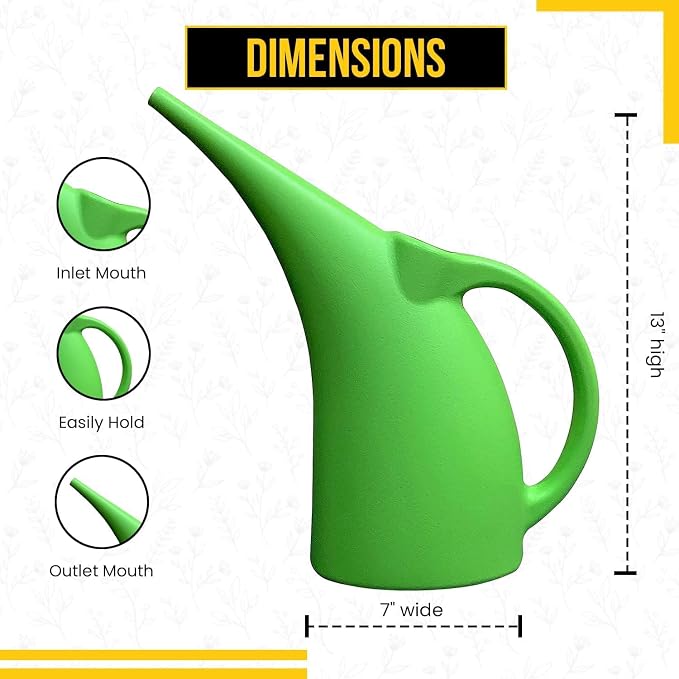 2 Pack 1/2 Gallon Green Watering Can – Small Plastic Plant Waterer for Indoor & Outdoor Use – Lightweight Garden Tool with Easy Pour Spout – Ideal for Flowers, Herbs & Lawns