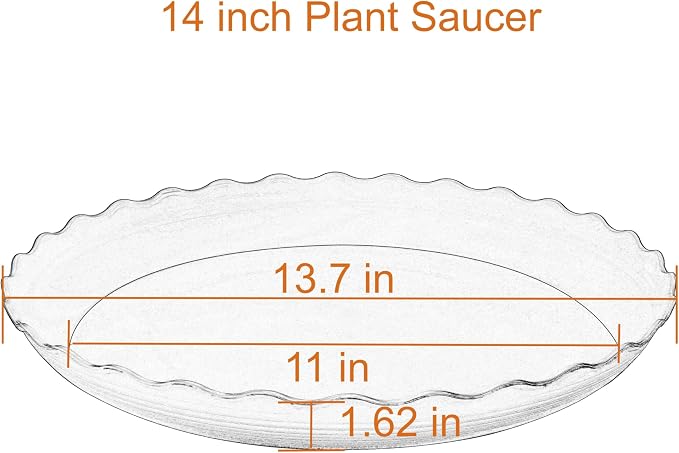 2 Pack of 14 inch Plant Saucer Plant Tray, Plastic Plant Saucer, Heavy Duty Plant Tray for Pots, Plant Saucers for Indoors Planter, Garden Water Plate Bowls for Gallon Grow Bags (Blue)